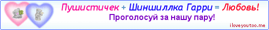 Пушистичек + Шиншиллка Гарри = Любовь! - Картинка для влюблённых